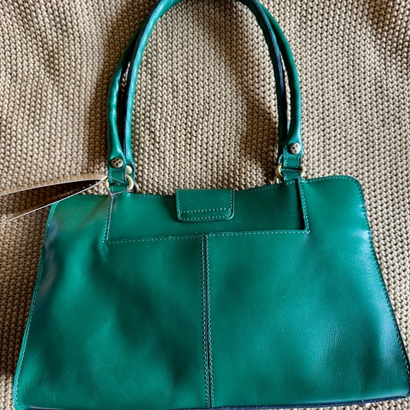 NWT PATRICIA NASH RIENZO SOFT GREEN TOOLED LEATHER SATCHEL HANDBAG - Picture 2 of 10